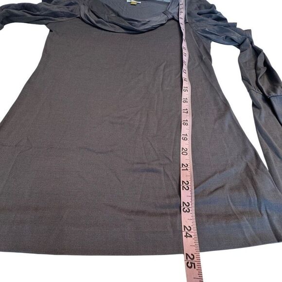 Leifsdottir Anthropologie Silk Knit Top Draped Long Sleeve Scoop Grey XS - Picture 7 of 11